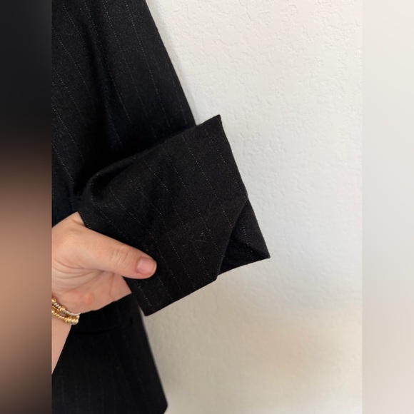 Zadig & Voltaire Blazer Volly Pinstripe Size 38 Medium Black Metallic Wool Blend - Picture 11 of 11